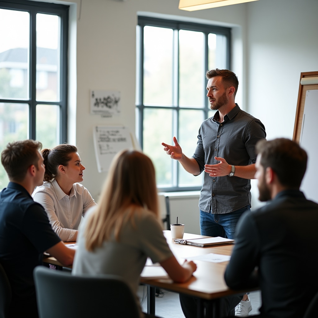Sessione di formazione per personale di sala con istruttore